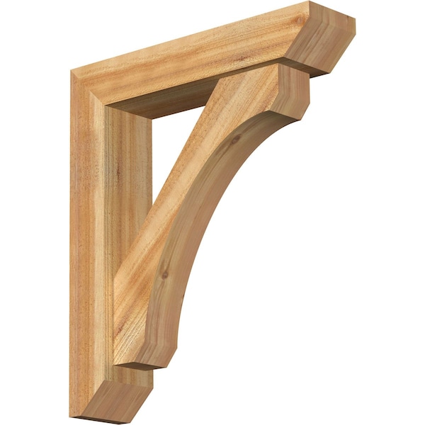 Ekena Millwork Legacy Slat Rough Sawn Bracket w/ Offset Brace, Western Red Cedar, 6"W x 26"D x 30"H BKT0604X26X30LEC06RWR - main